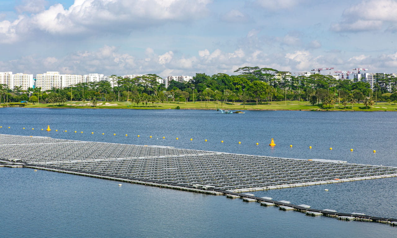 One of Aurecon’s renewable energy projects in South-East Asia was carrying out preliminary engineering design and feasibility studies for the proposed 100 MWp and 44 MWp largescale floating solar photovoltaic (PV) systems in Singapore.