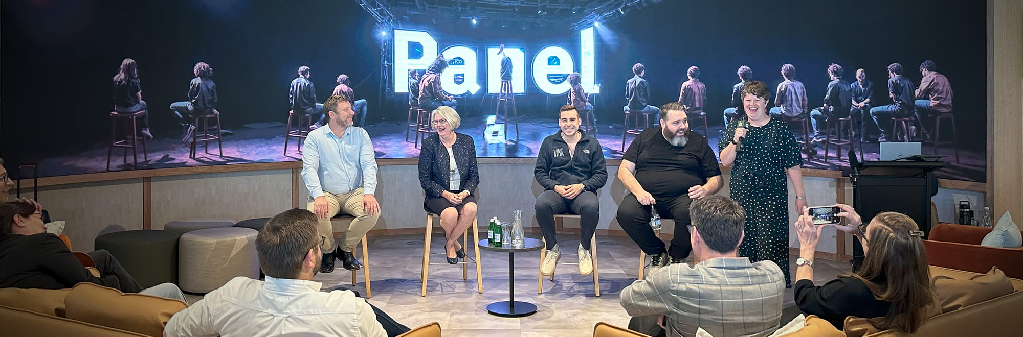 Industry experts come together and dive into the integration of AI in businesses. L-R: Shannon Sands, Leeanne Bond, Andriy Mulyar, Dave Mackenzie and Kim Sherwin.